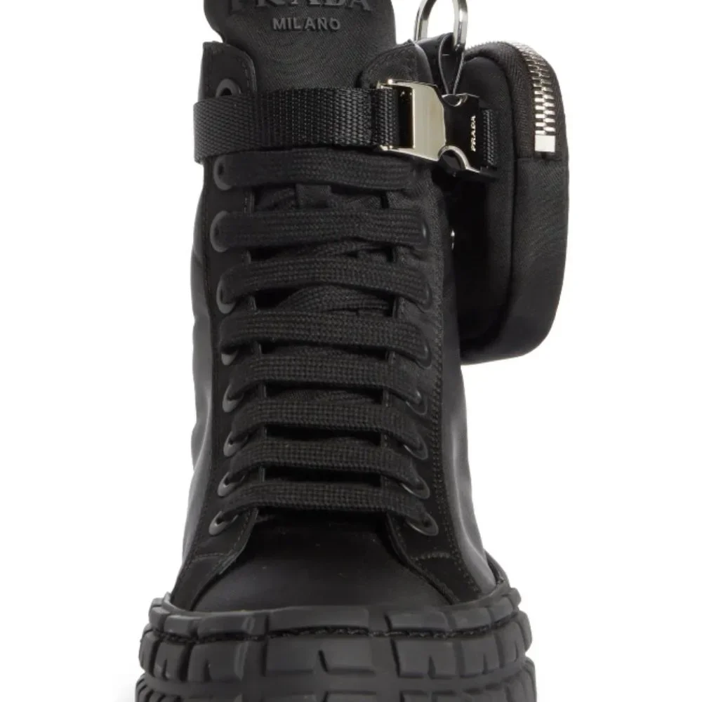 NWT Prada Wheel High Top Sneaker Size 37.5 - Picture 3 of 9